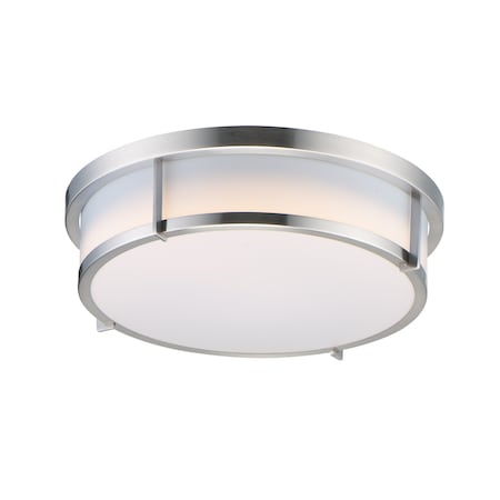 Maxim Lighting Rogue 1-Light 17" Wide Satin Nickel Flush Mount Light 10274WTSN